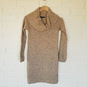 Cowl neck sweater dress